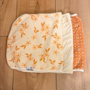 Copper Pearl Floral and Polka Dot Baby Burp Cloths